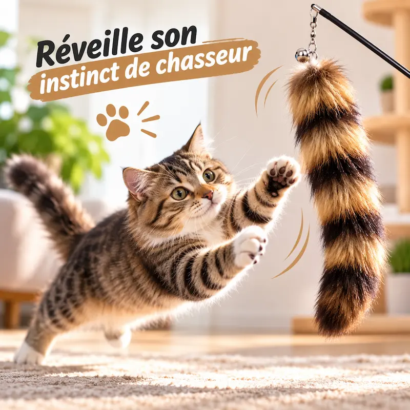 Jouet chat plume renard - Amusement garanti | CatJoy