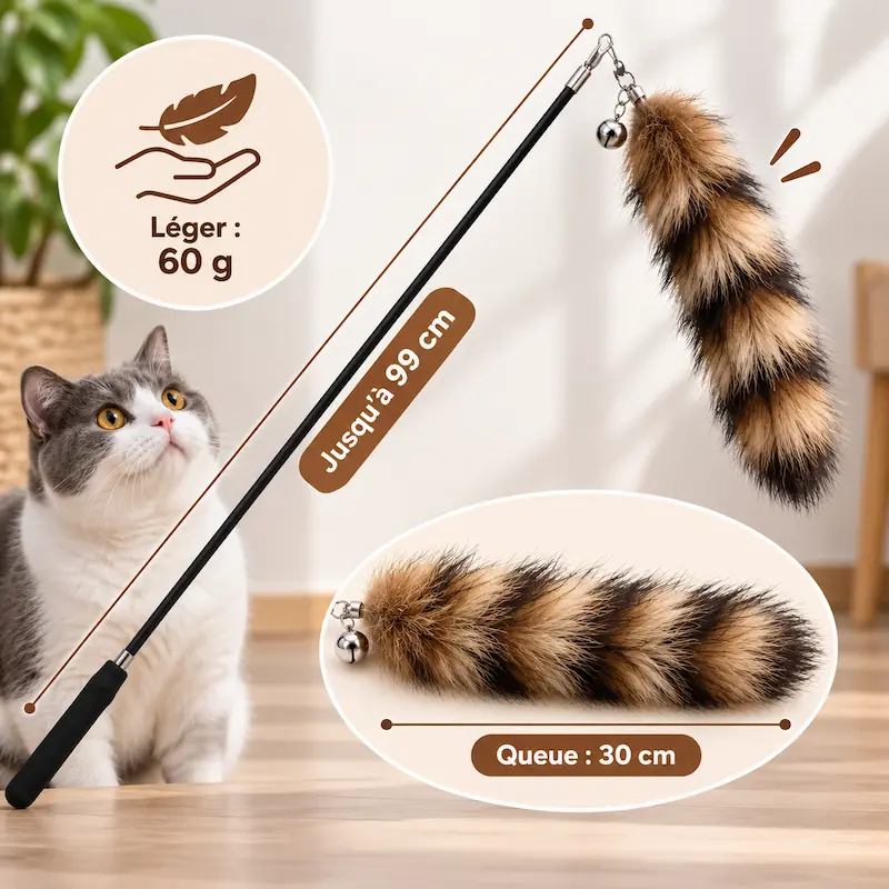 Jouet chat plume renard - Amusement garanti | CatJoy
