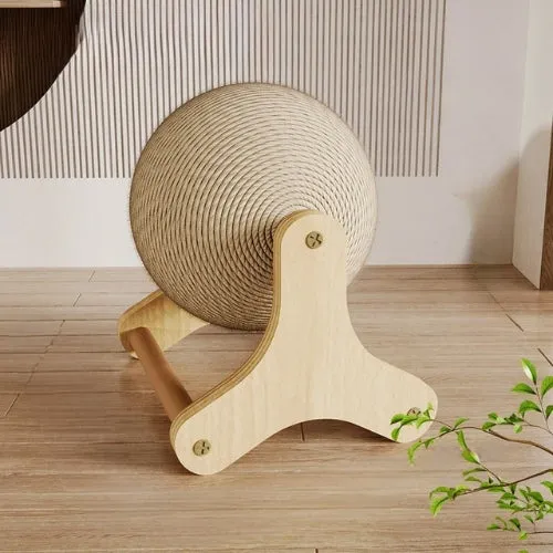Griffoir pour chat - Désign bois avec balle sisal - Éléphant