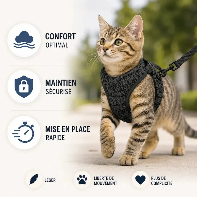 Harnais traction chat - Sécurité & contrôle | CatForce