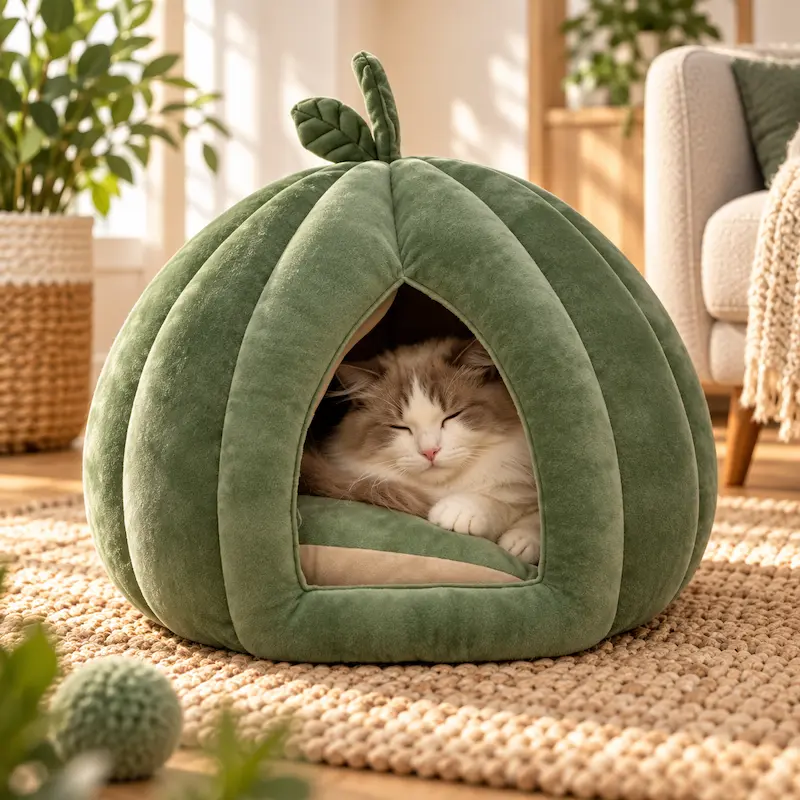 Panier chat citrouille - Confort cocooning | Catélia