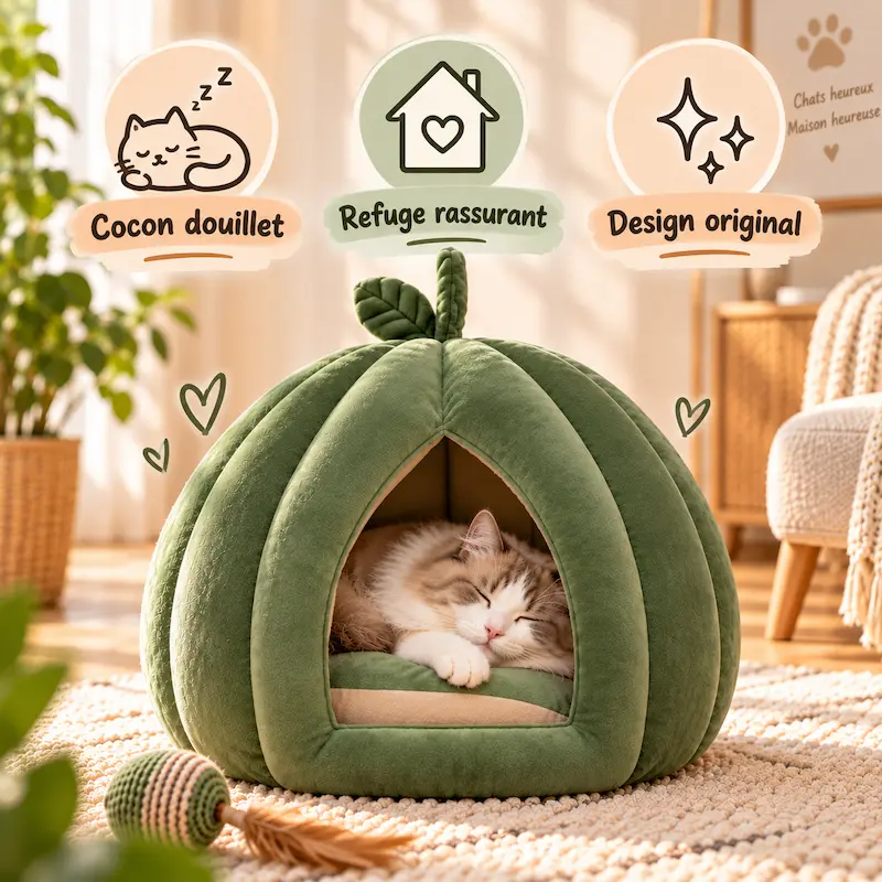 Panier chat citrouille - Confort cocooning | Catélia