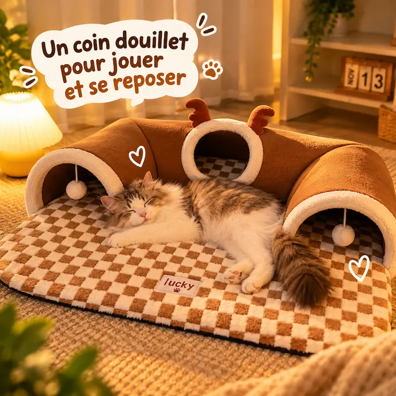 Tapis tunnel chat - Jeu & confort | CozyPaws