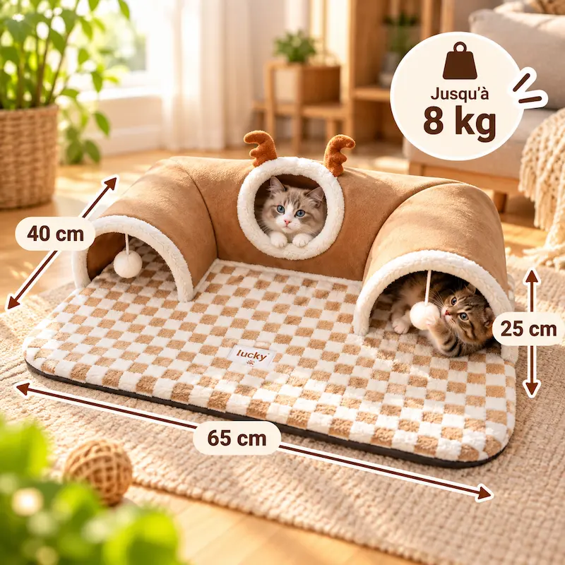 Tapis tunnel chat - Jeu & confort | CozyPaws