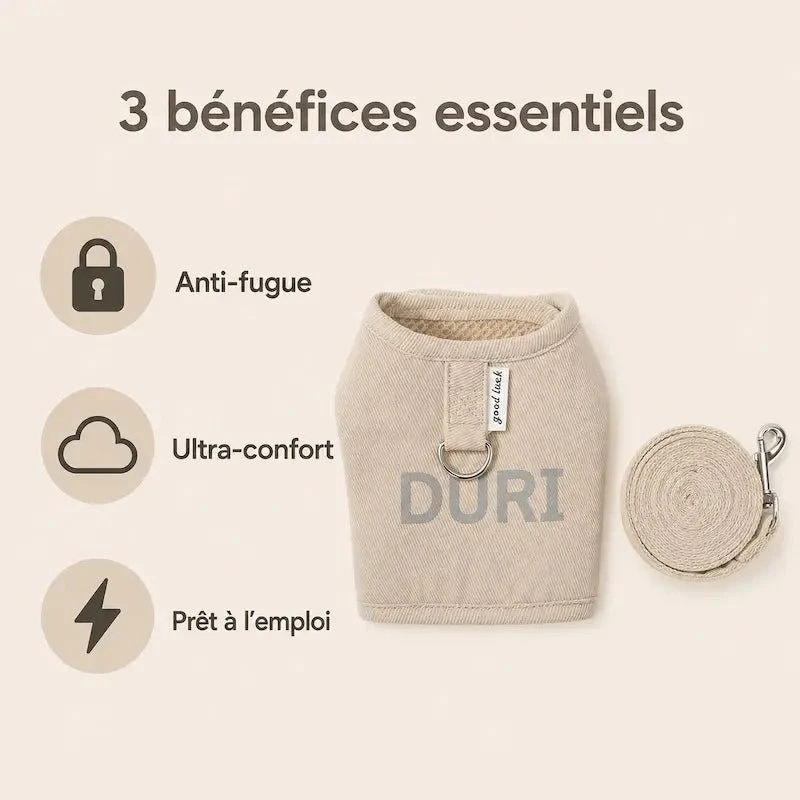 Harnais chat veste élégante - Sécurité pour chaque balade | Duri