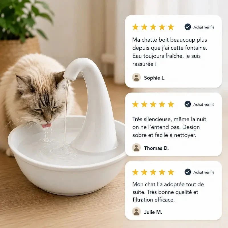 Fontaine automatique pour chat - Eau pure continue | Miautek