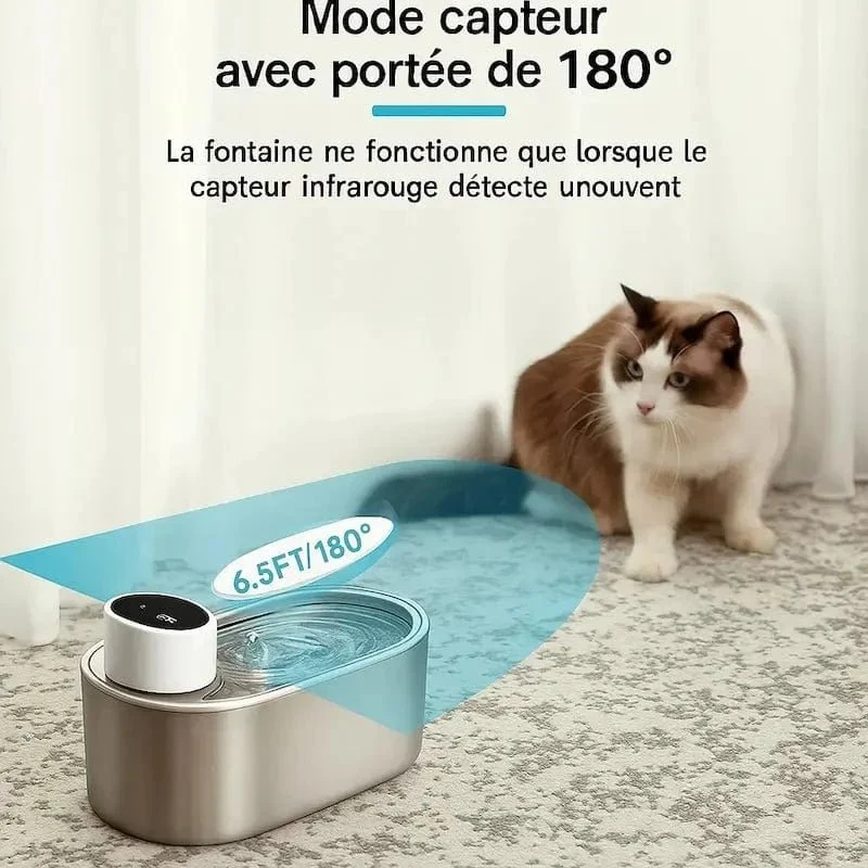 Fontaine chat sans fil à pile - Hydratation libre et durable | PurrWave