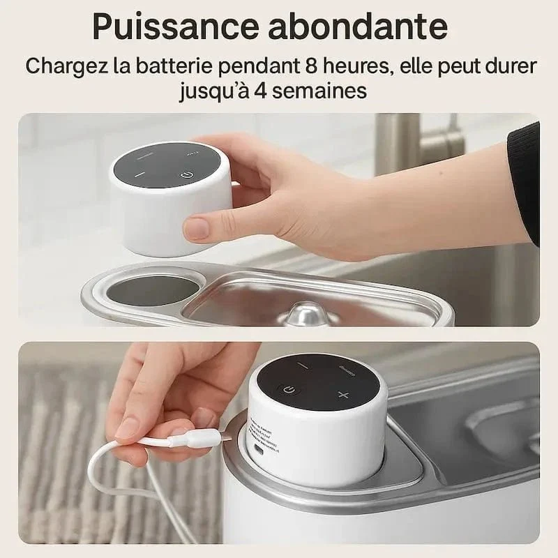 Fontaine chat sans fil à pile - Hydratation libre et durable | PurrWave