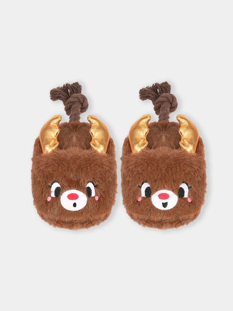 Peluche pour chien - Pantoufles Rennes 🦌 - HugSmart