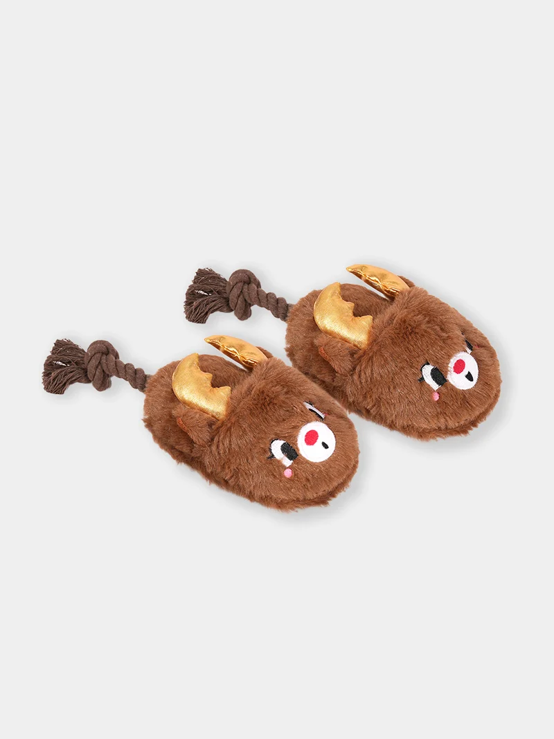 Peluche pour chien - Pantoufles Rennes 🦌 - HugSmart