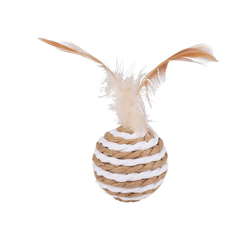 jouets interactifs pour chat - Balle sisal - Plume