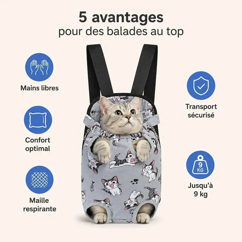 Sac à dos promenade chat - confort total | PawVia