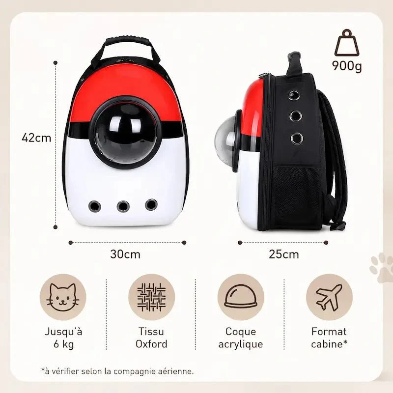 Sac à dos hublot chat - vision 360° | Astronocat