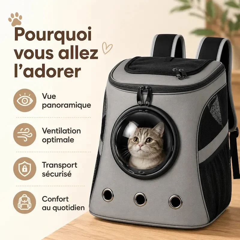 Sac à dos chat astronaute - vision 360° | Lunapet