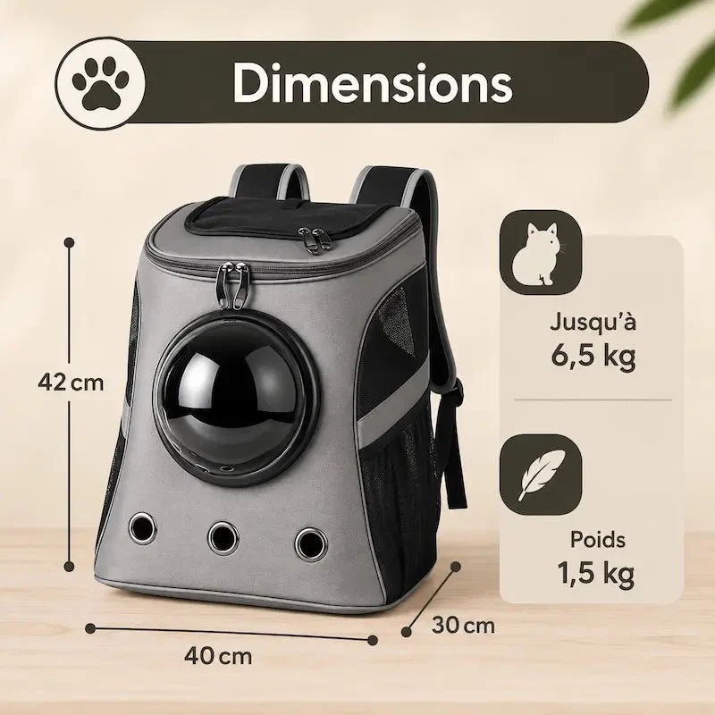 Sac à dos chat astronaute - vision 360° | Lunapet