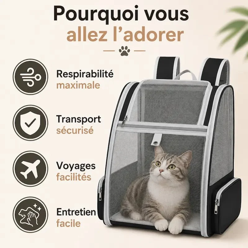 Sac à dos respirant chat - aération max | AirMiaou