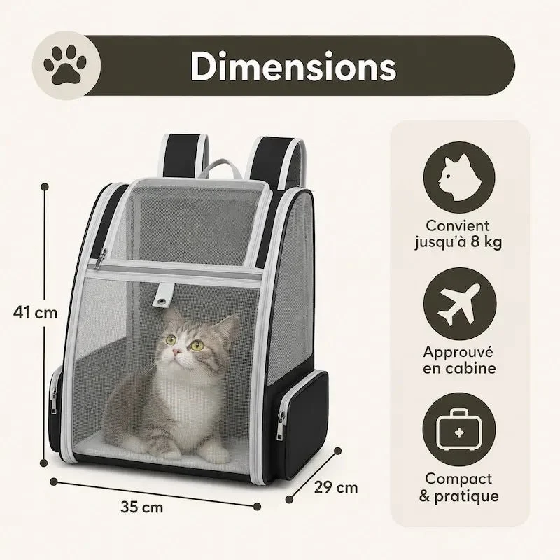 Sac à dos respirant chat - aération max | AirMiaou
