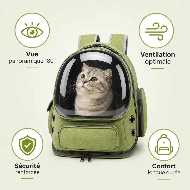 Sac à dos capsule chat - voyage sécurisé | PurrSpace