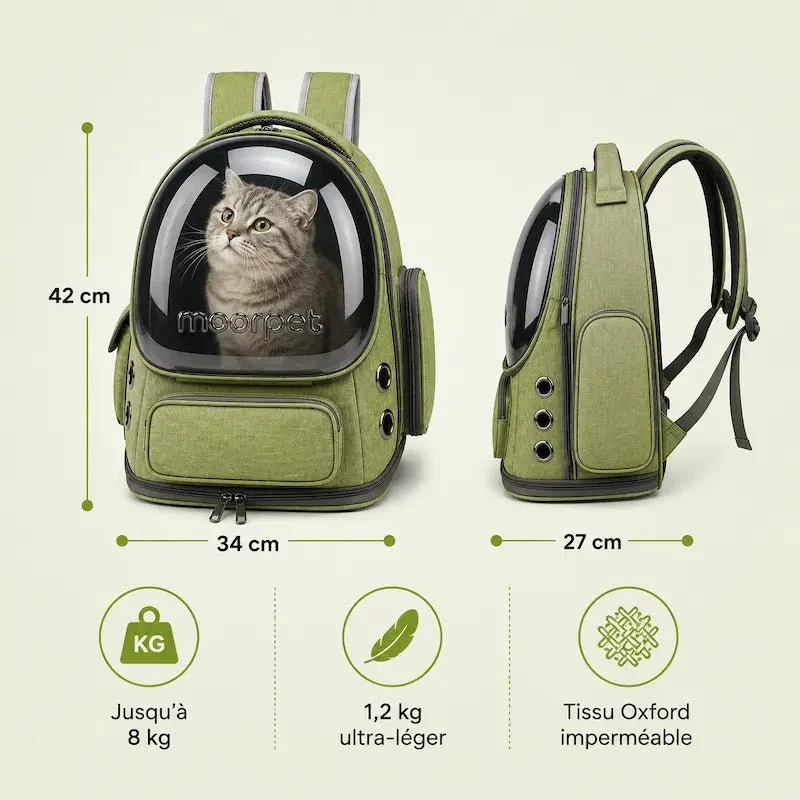 Sac à dos capsule chat - voyage sécurisé | PurrSpace