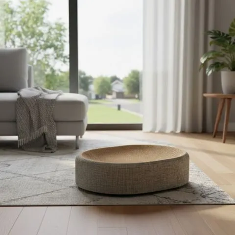 Griffoir chat | Concave Ovale En sisal