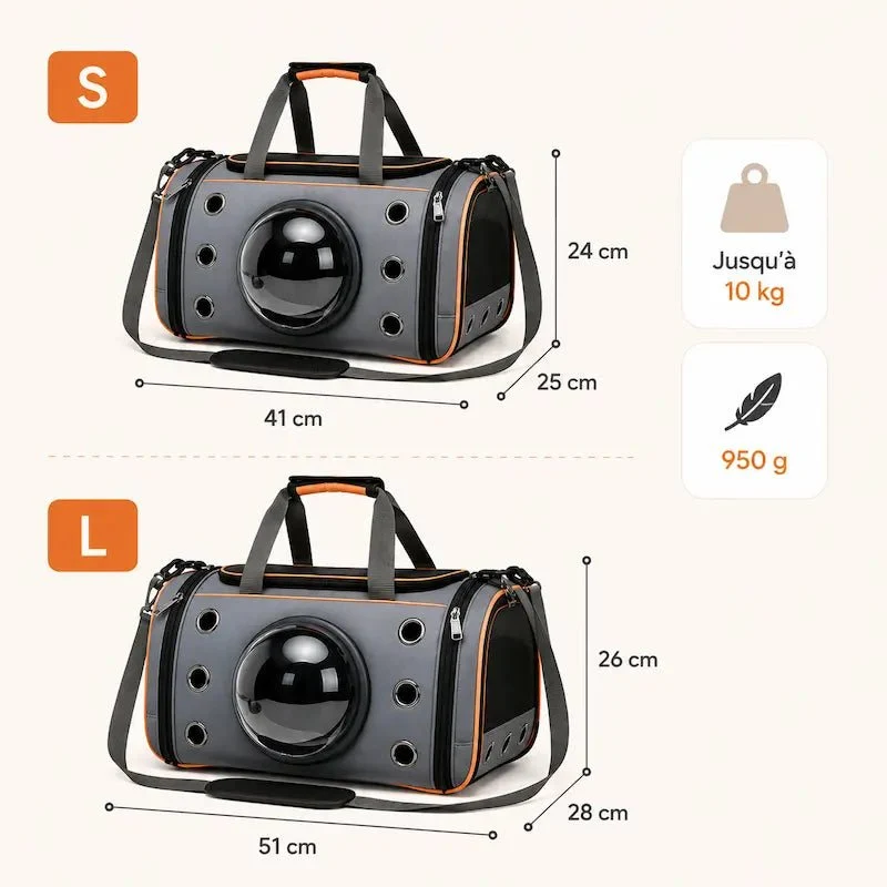 Sac de transport bulle pour chat - Vue panoramique | BubbleCat