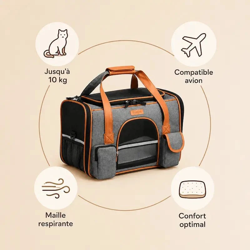 Sac de transport pour chat 10 kg - Maintien optimal | HeavyPaws