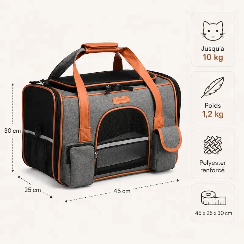 Sac de transport pour chat 10 kg - Maintien optimal | HeavyPaws