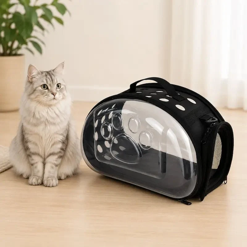 Sac de transport transparent pour chat - Vue panoramique | ClearCat