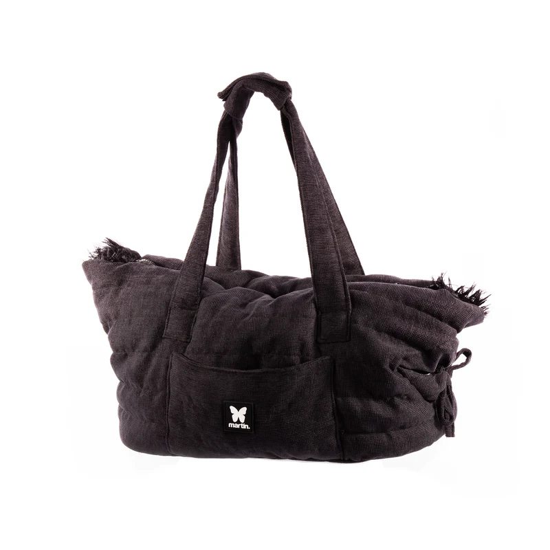 Sac couchette Toudoudou velours noir chiens - Martin sellier