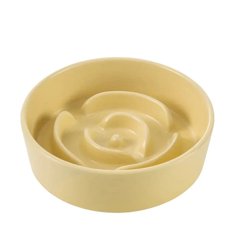 Gamelle anti glouton chat - Céramique design spirale - Fleur