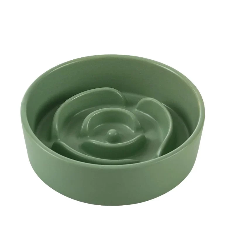Gamelle anti glouton chat - Céramique design spirale - Fleur