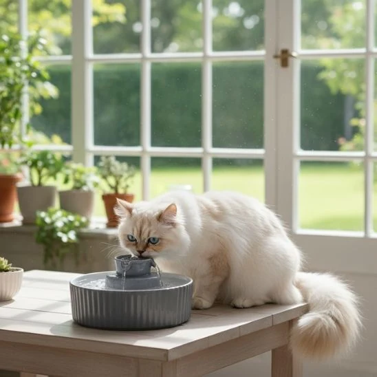 FONTAINE CHAT CERAMIQUE | Faïence Féline