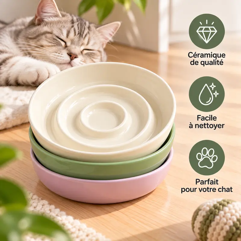 Gamelle anti-glouton chaton - Mange doucement | BabySlow