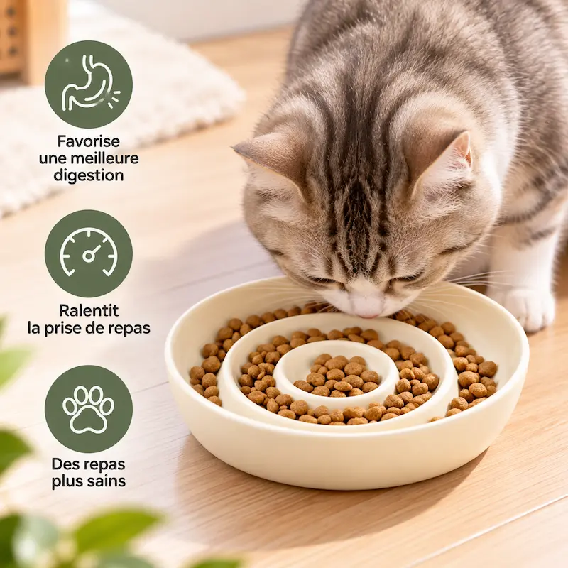 Gamelle anti-glouton chaton - Mange doucement | BabySlow