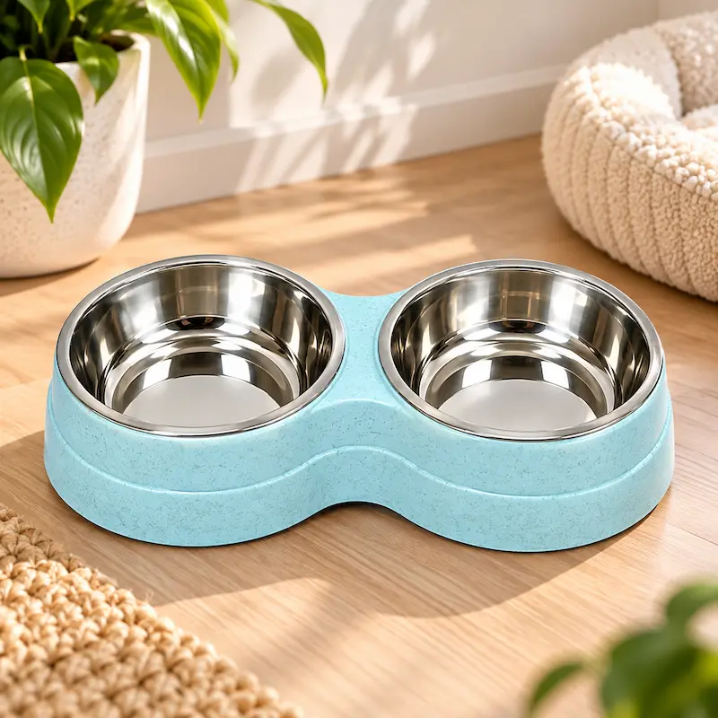 Gamelle double inox chat - Hygiène & durabilité | SteelDuo