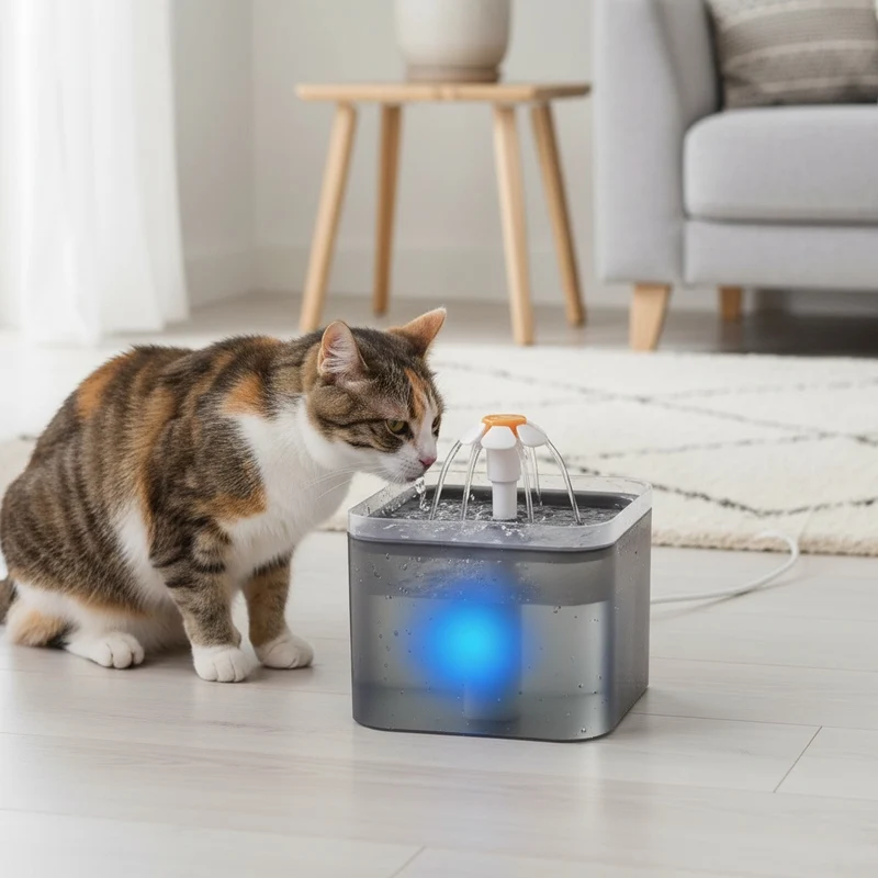 Fontaine à eau Chat - Design fleur - SilentFlow