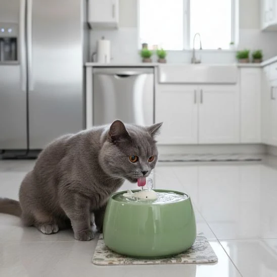 FONTAINE EAU CHAT CERAMIQUE | CéraSource