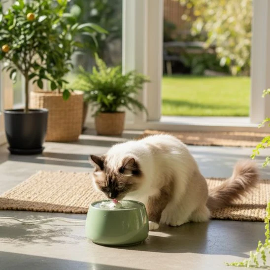 FONTAINE EAU CHAT CERAMIQUE | CéraSource