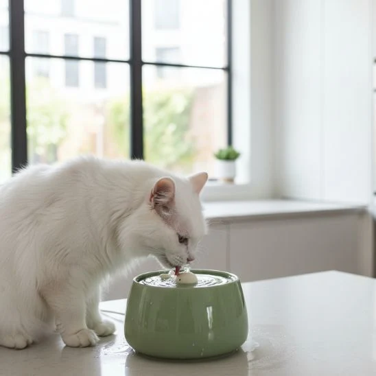 FONTAINE EAU CHAT CERAMIQUE | CéraSource