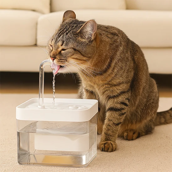 Fontaine a eau chat - Transparente avec filtre - Hydrokat