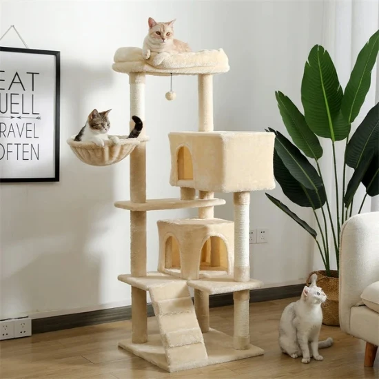 Grand arbre à chat avec panier pour chat