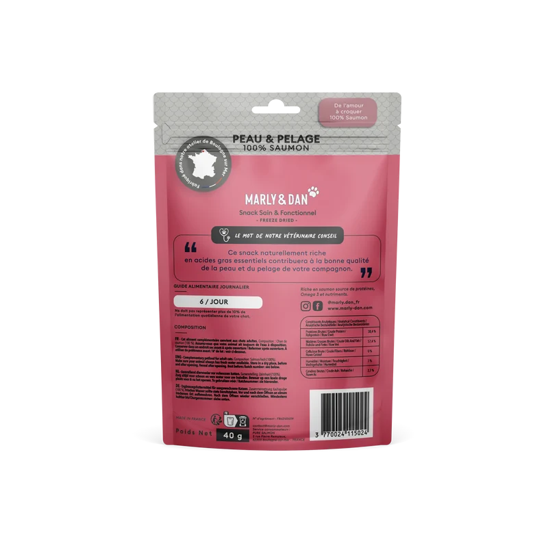 Freeze booster peau pelage chat 100% saumon