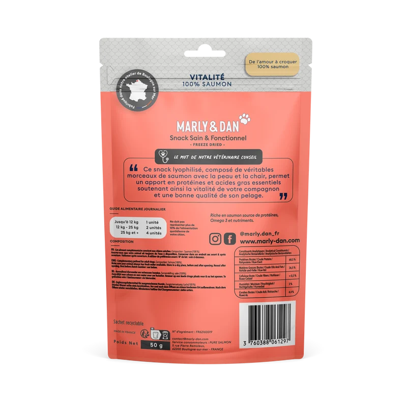 Freeze dried vitalité chien saumon