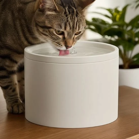 FONTAINE A EAU CHAT CERAMIQUE | Rosée de Porcelaine
