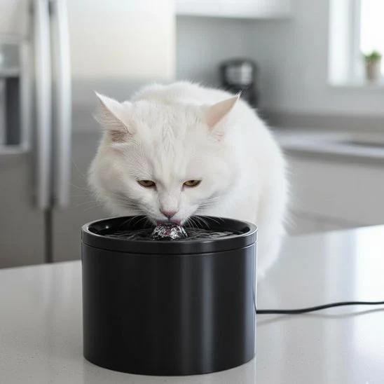 FONTAINE A EAU CHAT CERAMIQUE | Rosée de Porcelaine