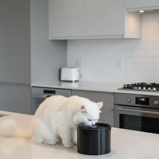 FONTAINE A EAU CHAT CERAMIQUE | Rosée de Porcelaine