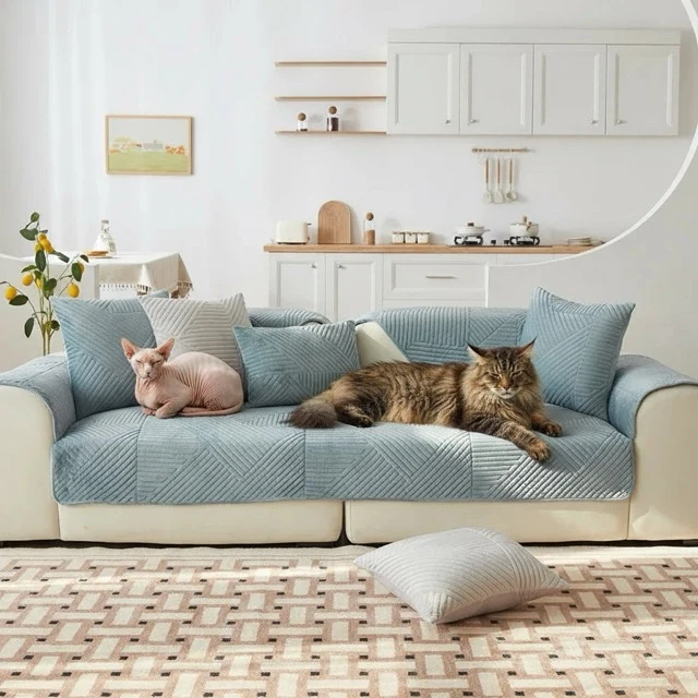 Protection canapé chat en velours cristal - Plaid Anti-griffe