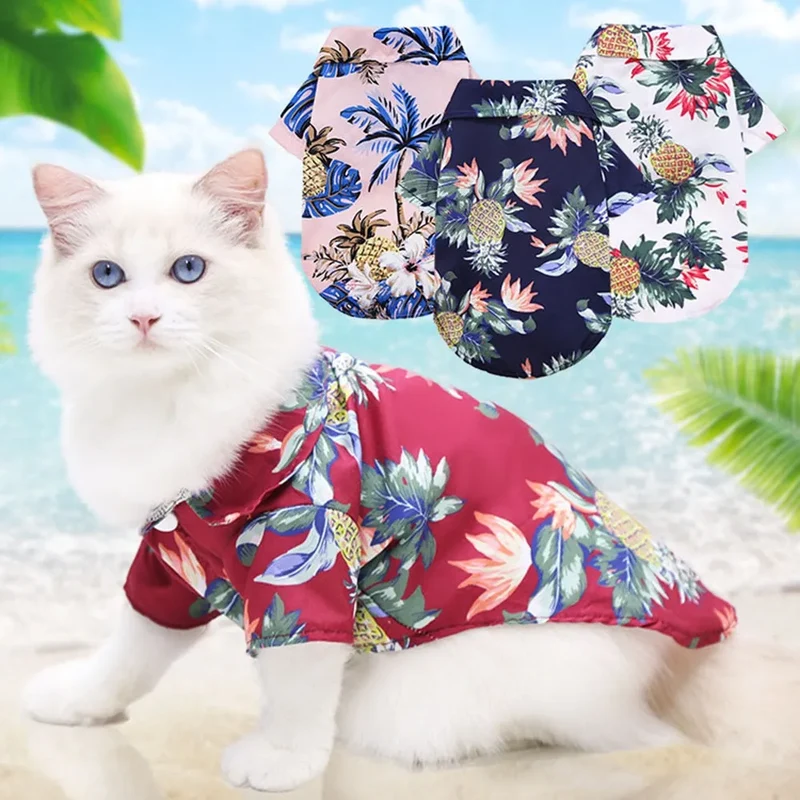 Tee shirt pour chat Hawaï