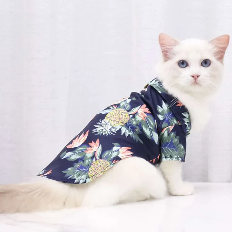 Tee shirt pour chat Hawaï