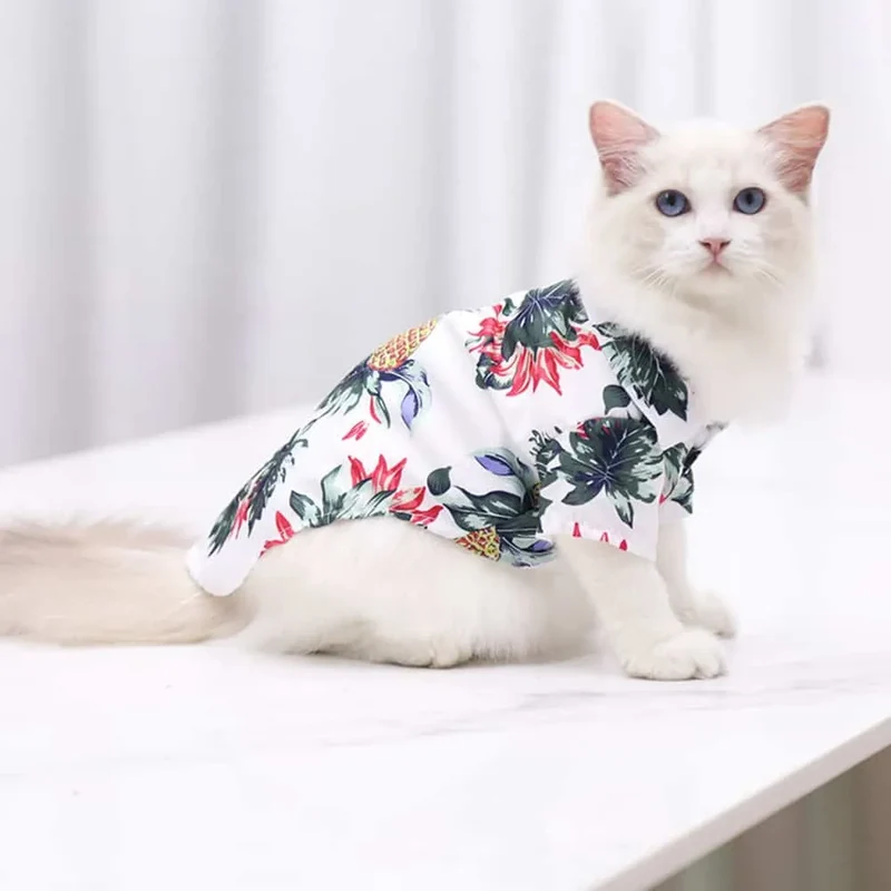 Tee shirt pour chat Hawaï